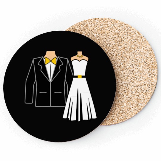 Wedding clothes bride groom Coasters