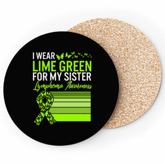 Lymphoma Warrior Coasters, I Wear Lime Green For My