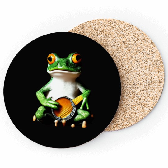 Frog Playing Banjo Coasters