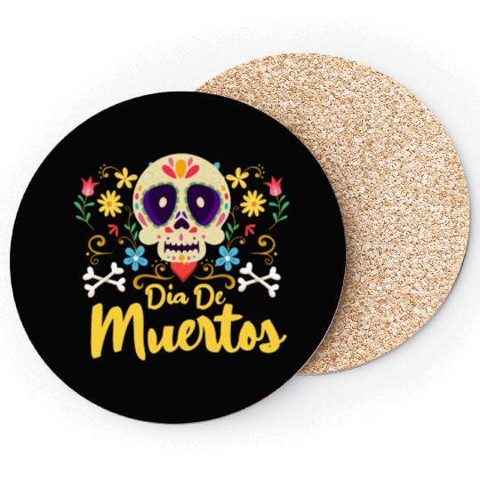 Dia De Muertos Mexican Coasters