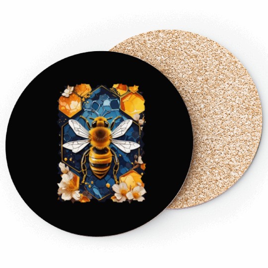 Artistic honeycomb and bee Coasters