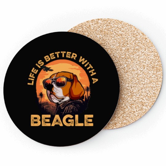 Life Is Better With A Beagle Dog Lover Gift Coasters