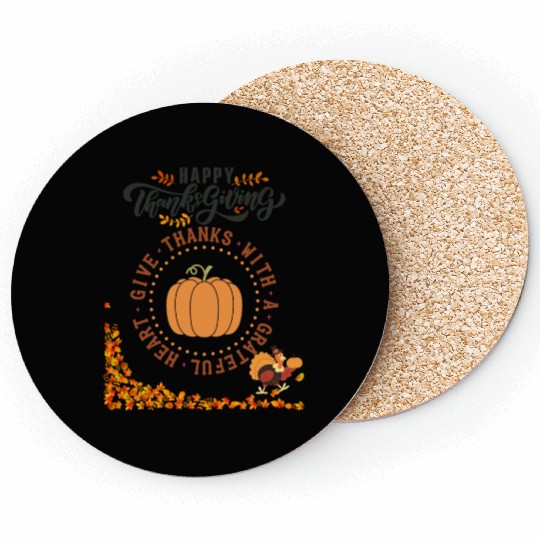 "Happy Thanksgiving Gratitude" Coasters