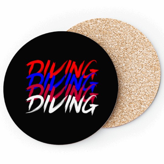 DIVING WHITE Coasters