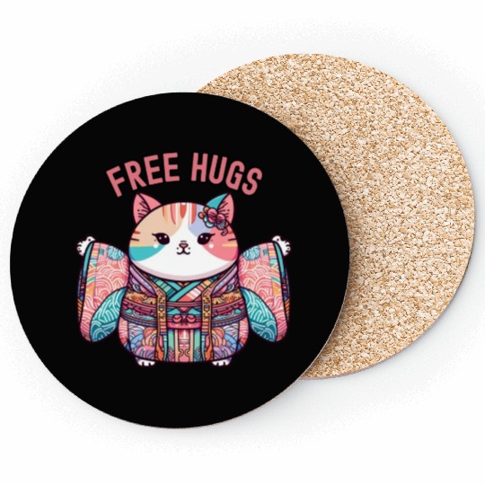 Free hugs from Japanese cat Coasters