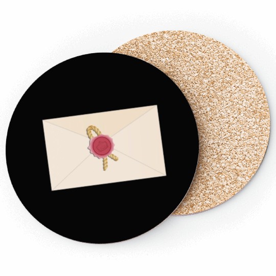 closed envelope with seal Coasters