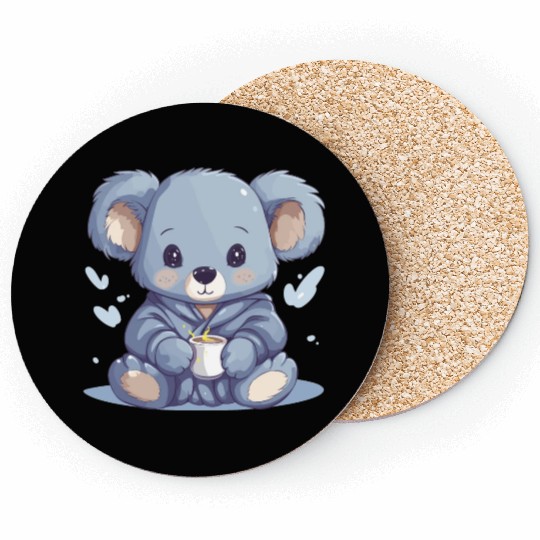 Chibi Koala in Pajamas Coasters