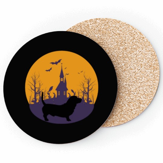 Cute dog Halloween grave Coasters