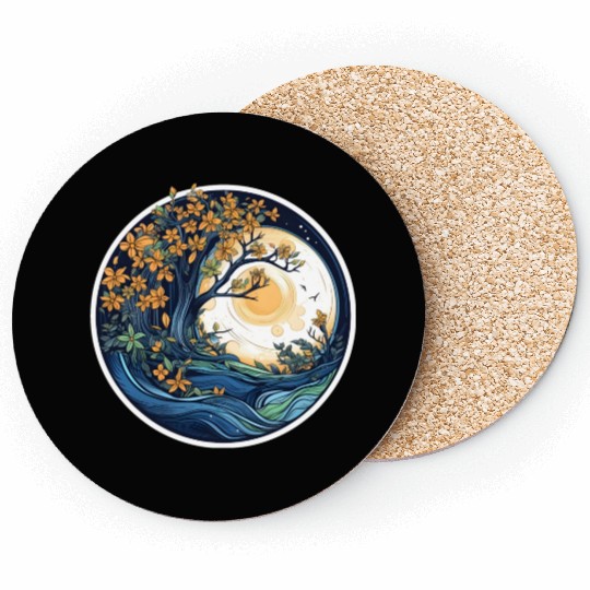 The Majestic Beautiful Spring Tree Coasters