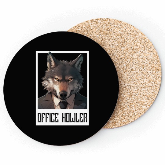 Office Howler. Business wolf Coasters