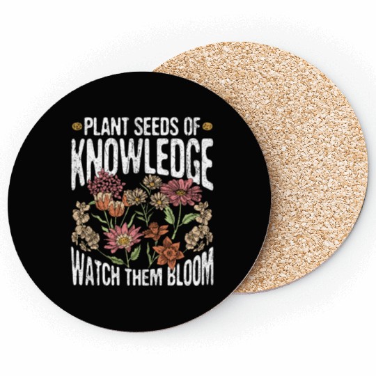 Teacher Wildflower Plant Seeds Of Knowledge Coasters