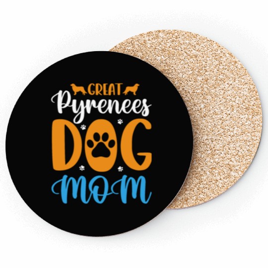 Proud Great Pyrenees Dog Mom Coasters