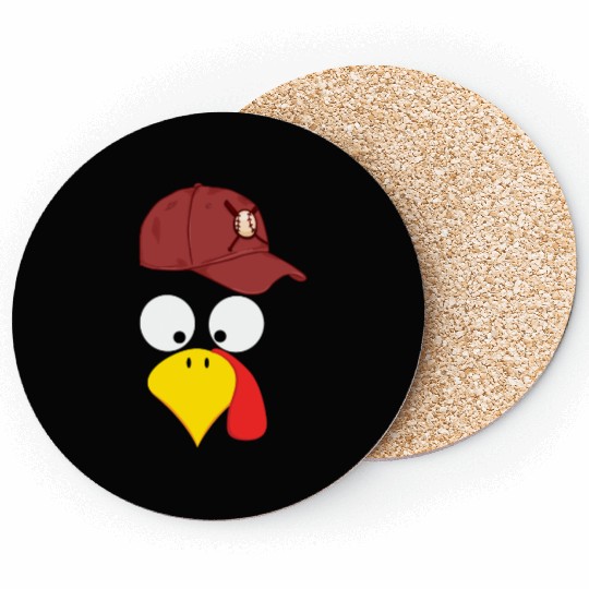 Turkey baseball thanksgiving Coasters