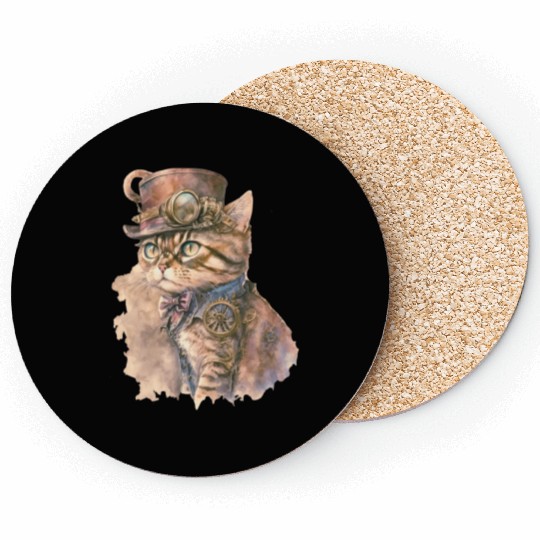 Steampunk Cat Coasters