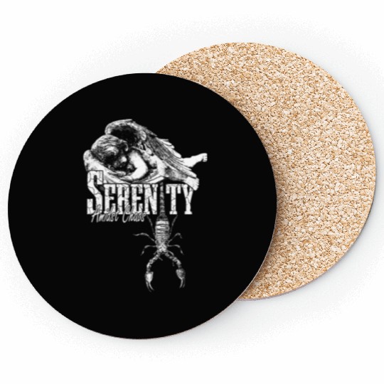 Serenity Amidst Chaos Angel Scorpion Streetwear Coasters