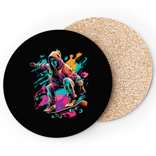 Cyberpunk Skater Vector Coasters