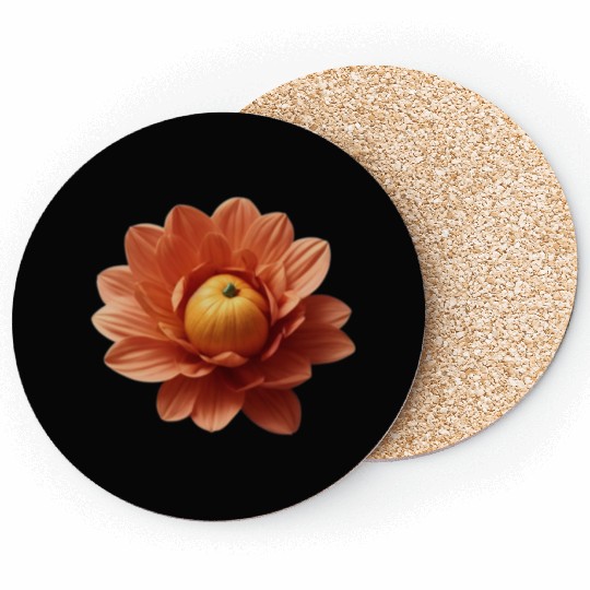 Cute Flower Design Orange Floral Coasters