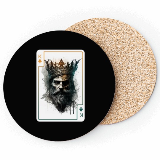 King Spades Halloween Creepy Gothic Poker Coasters