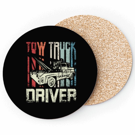 Cool Retro Vintage Tow truck Driver Coasters
