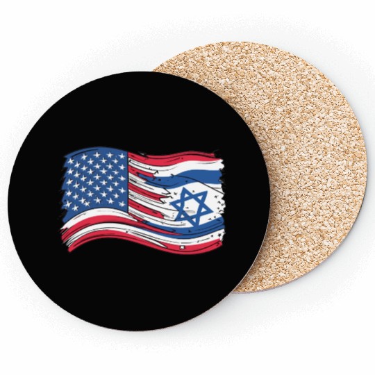 USA Israel flag! We stand with Israel! Coasters