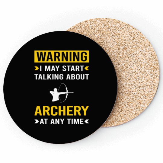 Warning Archery Archer Arrow Arrows Bow Coasters