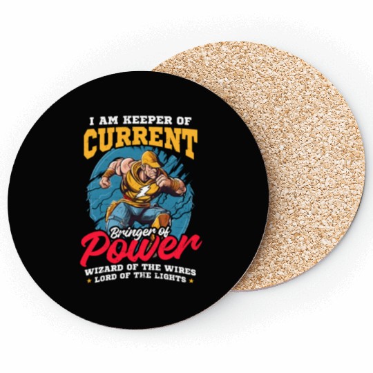 Lineman Pole Keeper Of Current Bringer Of Power Coasters