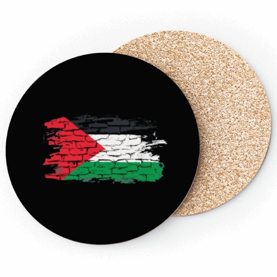 Palestine Flag Graffiti Art Coasters