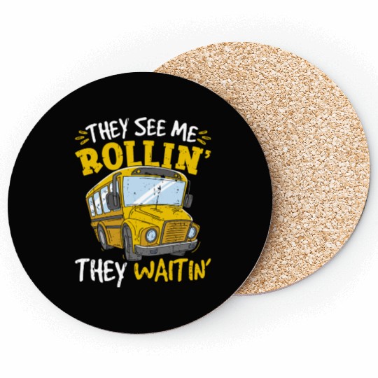 Funny School Bus Driver Coasters