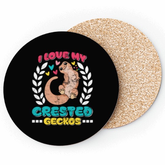 Reptile Lover Lizard Collector Crestie Crested Coasters
