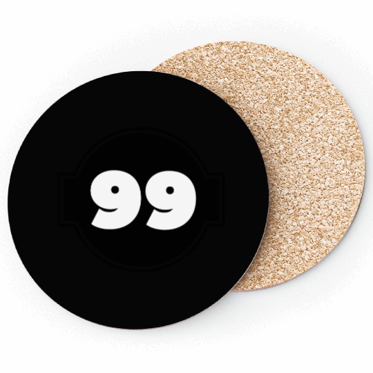 Number 99 Years Black and White Coasters