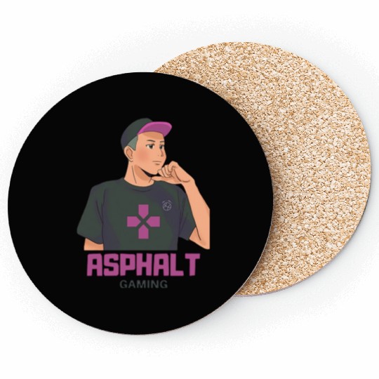 Black and Purple Gaming Avatar Logo Coasters