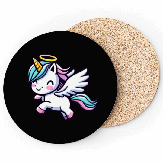 Heavenly Unicorn: Sweet Magic with Angel Wings Coasters