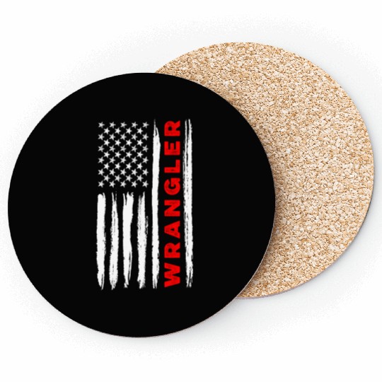 American Flag Wrangler Us Usa Flag Patriotic Coasters