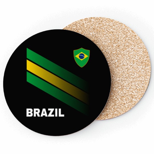 Vintage Brazil Sunflower Flag Brazil Soccer Lover Coasters