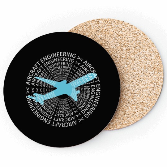 aircraft engineering text aerospace engineer logo Coasters