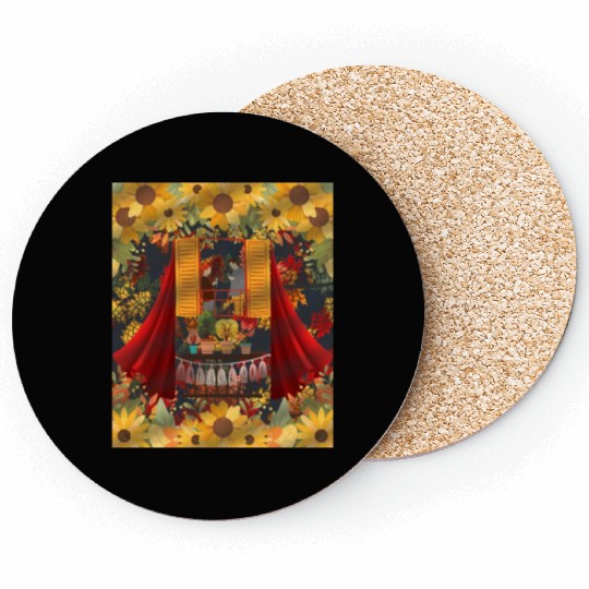 "Autumn Memories on the Balcony" Coasters