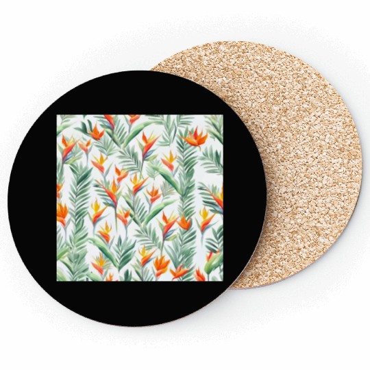 Retro Heliconia Coasters