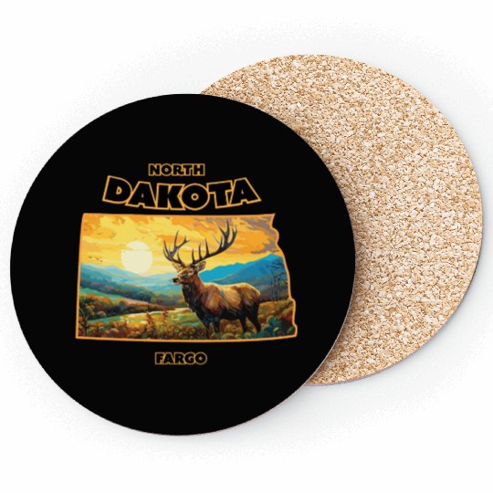 North Dakota - Elk Coasters