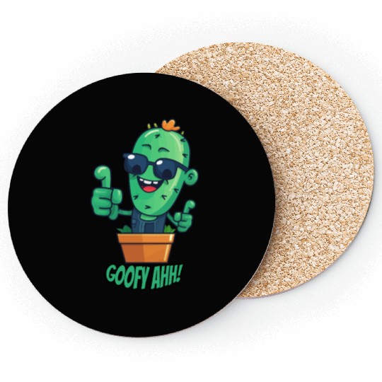 Fun Cactus Character Goofy Ahh Coasters