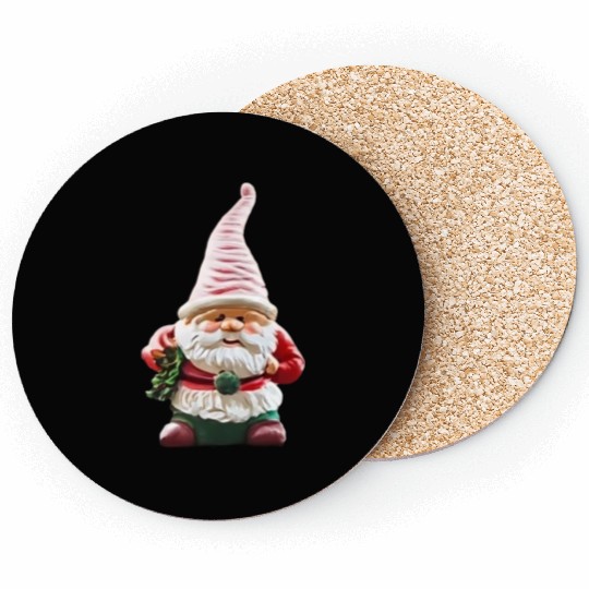 garden gnome christmas tree Coasters