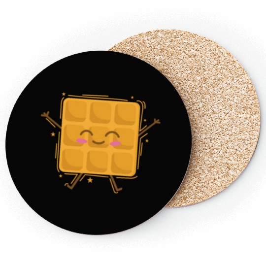 funny Waffle Pastry Baker Dough Coasters
