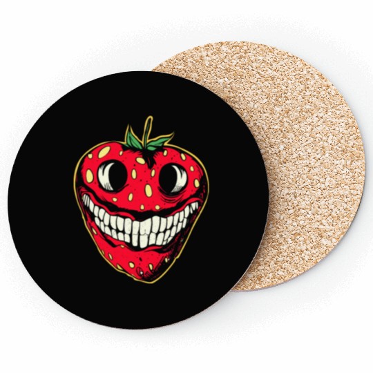 Strawberry Jack-o-lantern Coasters
