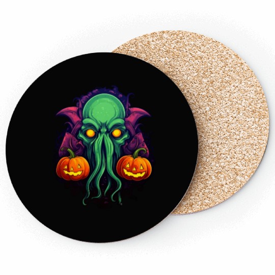 Halloween with Cthulhu Coasters