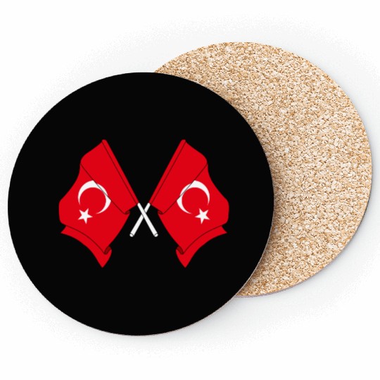 Two flags of Turkey crossed, Coasters