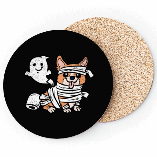 CORGI MUMMY HALLOWEEN Coasters