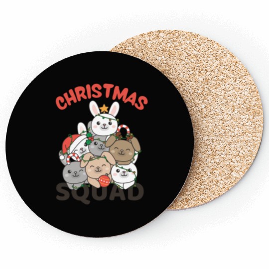 Bunny Christmas Tree Christmas Squad Bunnies Coasters