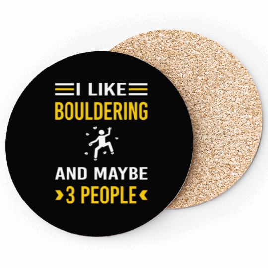 3 People Bouldering Rock Climbing Coasters