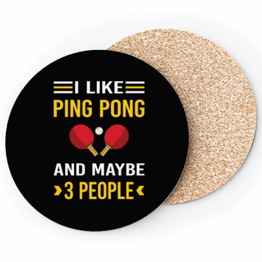 3 People Ping Pong Table Tennis Coasters