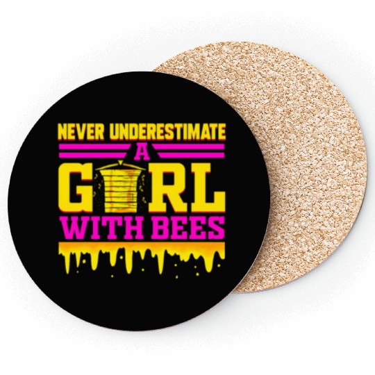 Beekeeper Funny Bee Gift for Girls Honey Coasters