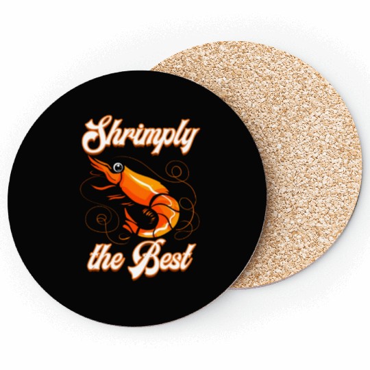 Funny shrimp food shrimp design for seafood chefs Coasters